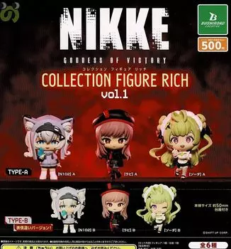 Богиня коллекции NIKKE Фигурка RICH x All 6 Types Set Full Comp Gacha Gacha Capsule Toy Victory vol.1