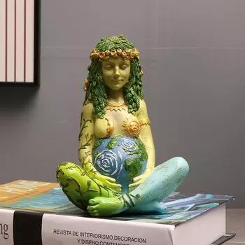 Богиня Мать Земля Украшения для дома Яркая статуя тысячелетия Гайи для декора дома и сада