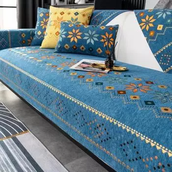 Bohemia Диван Полотенце Подушка Синель Чехол для Дивана Универсальный Нескользящий Чехол Для Дивана Полотенца Защитник Для Мебели Гостиной 70x70