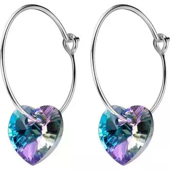Bohemia Fashion Crystal Heart Hoop Серьги для женщин Свадебные украшения Новые Eh1410