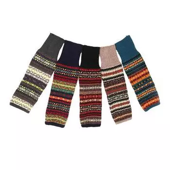 Bohemia Winter Over Knee High Footless Socks For Women Warmers Long Sock Long Thermal Thigh Hig V6Z5 black-A pair