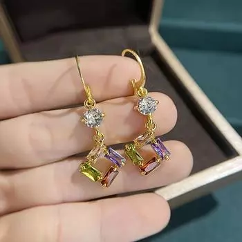 Bohemia висячие серьги-подвески для женщин серьги золотые серьги красные зеленые циркониевые роскошные украшения для свадебной вечеринки