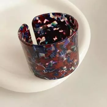 Bohemian Acelete Plate Bangle Europe American Style Smudged Hand Ring Open Wide Bracelet Women