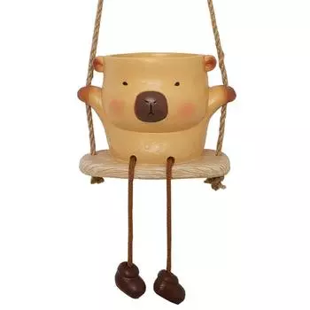 Bohemian Animal Planter Resin Crafts Succulent Pot Durable Swing Hanging Basket Landscaping Decor Capybara