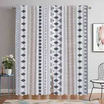 Богемные затемняющие шторы для камеры, украшения на Хэллоуин, занавески для гостиной, кухонные шторы, 2 шт., абажуры, разделительные шторы для детей W50xH70cmx2pcs-CL