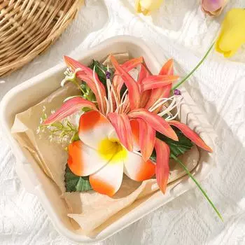 Bohemian Egg Flower Small Hairpin Artificial Flowers Hair Clips Bridal Barrette Beach Wedding Women Holiday Hair Accessories