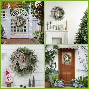 Bohemian Fruit Pine Needles Retro Bell Simulated Flower Wreath Rattan Flower Holiday Decoration C2A2 A-1pcs