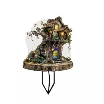 Bohemian Garden Stakes Фигурки для домиков на дереве Реалистичные украшения для ландшафтного дизайна Украшения для двора 20cm*30cm армия зеленый