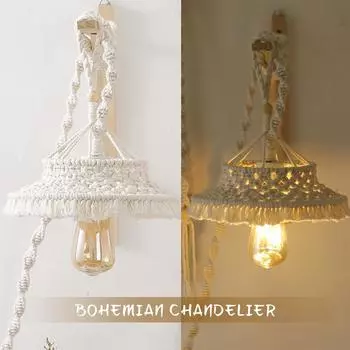 Люстра ручной работы в стиле бохо, подвесной светильник, абажур, декор для комнаты в домашнем стиле, абажур для столовой, кафе, ресторана
