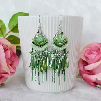 Bohemian Heavy Industry Бахрома Серьги Этнический Стиль Ручной Работы Бисерные Преувеличенные Серьги Женские Длинные красный