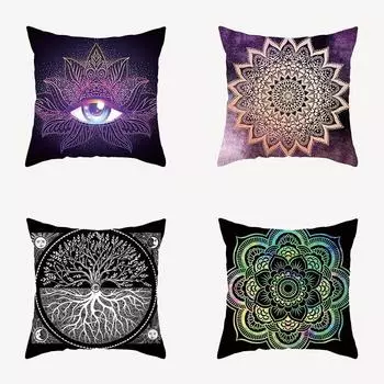 Bohemian Mandala Collection Pillowcase Tree of Life Sofa Office Seat Cushion Cover Home Decor Embrace 40x40cm