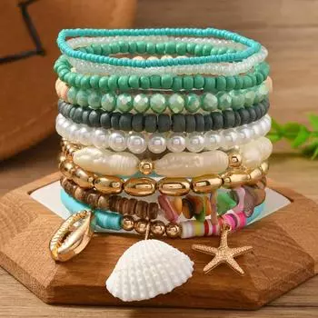 Bohemian Ocean Style Light Luxury Design Bracelet Bracelet Combination разноцветный
