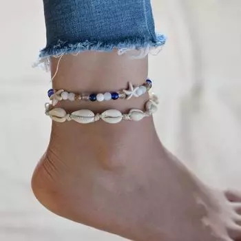 Bohemian Shell Beads Starfish Anklets Beads Shell Toe Anklet Feet Chain Women Beach Anklet Women style 1