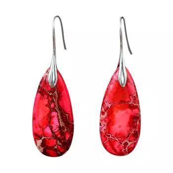 Bohemian Stone Drop Pendant Earrings Natural Stone Jewelry One Size