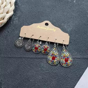 Bohemian temperament earrings long retro vacation personality simple stud earrings versatile earrings suit women