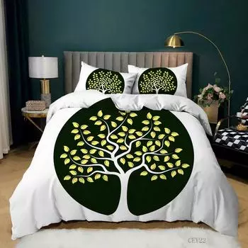 Bohemian Wind Tree Series Digital Printing Kit Three-piece Bed Sheet Quilt Cover 135 * 200 (two-piece set) 90g