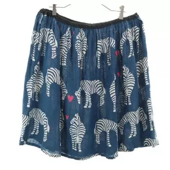 BOHEMIANS Сделано в Японии Лён Принт зебры Миди длина Клеш Женские Б/У