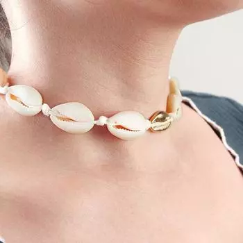 Boho Beach Bohemian Shell Choker ожерелья для женщин и девочек летние украшения цепочка подвески из ракушек ожерелье белый