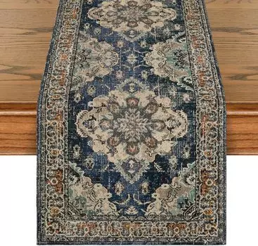 Boho Bohemia Style Black Linen Table Runners Country Rustic Farmhouse Fall Kitchen Dining Table Decor Home Holiday Party Decor 150x33cm 59x13inch