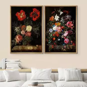 Boho Gallery Wall Prints Abstract Moody Flower Floral Botanical Картина на холсте Nordic Poster Minimalist Picture For Living Room 21x30cm No Framed