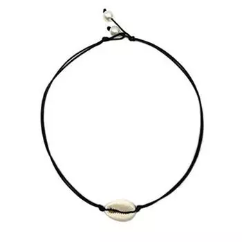 Бохо Гавайи Пляж Женщины Морская Ракушка Очарование Искусственный Жемчуг Колье Искусственная Кожа Ожерелье белый