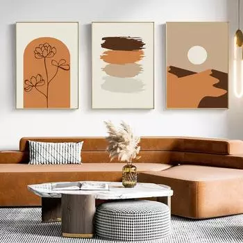 Бохо Геометрическая Настенная Живопись Core Скандинавский Холст Картины Плакаты и Принты Абстрактная Линия Цветок Пустыни Настенные Картины Домашний Декор 21cm30cm NoFrame