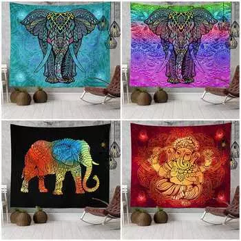 Бохо кружевное настенное покрывало ткань домашний декор декор мандала слон настенный гобелен 150X100CM
