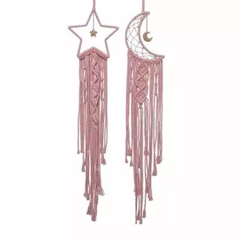Бохо Ловец снов Звезда Луна настенные ловцы снов розовый декор благословение подарок для девочек-подростков друзей set
