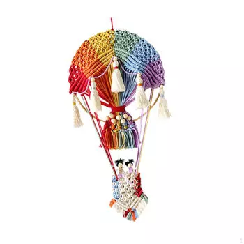 Бохо макраме настенный гобелен искусство воздушный шар богемный декор орнамент тканый multicolor