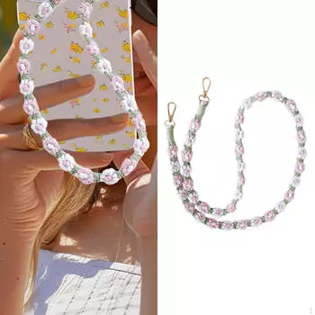 Бохо макраме телефон шнурок креативный плетеный ремень для сумки рюкзак кемпинг ключ Green and Pink