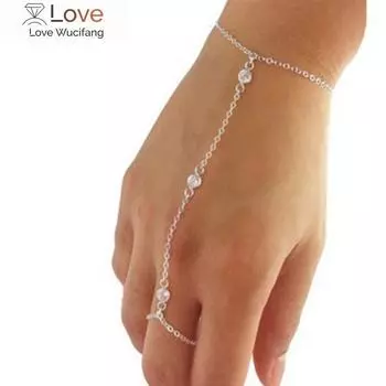 Бохо металл золотой цвет кристалл рабские браслеты для женщин подвески звено пальца цепи браслеты и браслет ювелирные изделия Pulseira Feminina серебряный