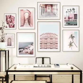 Бохо пальмовый лист холст картина пляж здание настенное искусство и принты скандинавские постеры картинки для стены эстетика комната домашний декор 21x30cm No Framed