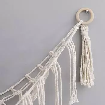 Boho плюшевый гамак для игрушек, угловой подвесной тканый настенный гобеленовый сетчатый ящик