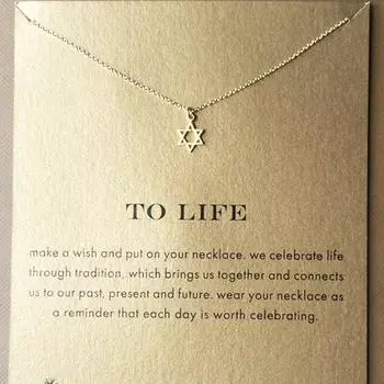 Бохо серебряный цвет Дэвид Звезда длинная цепочка ожерелья для женщин чистое серебро колье-чокер рождественские украшения золотой