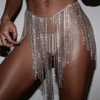 Бохо-сексуальная цепочка на пояс со стразами: Элегантный всесезонный аксессуар для пляжных вечеринок, отдыха и гламурных ночных клубов