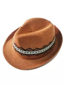Бохо-шапка в стиле джаз, мужская пляжная шляпа для отдыха на природе, женская соломенная шляпа, плетеная полосатая шляпа-соломка, повседневная пляжная шляпа-федора с пряжкой, панама коричневый