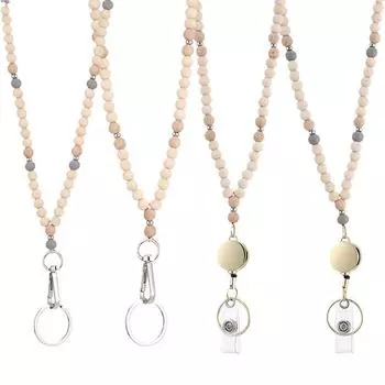 Бохо-шнурки для бейджей, подарки для женщин на Рождество, выдвижной деревянный держатель для бейджа с бусинами, шнур для учителя, круизный шнур Style3