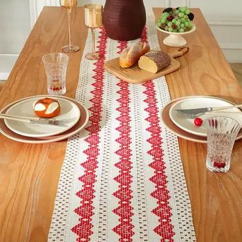 Бохо-скатерти макраме для гостиной, фермерского обеденного стола, богемного деревенского свадебного украшения для детского душа на Рождество 30X120cm 1pc