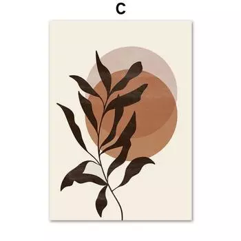 Бохо Солнце Луна Лист Радуга Геометрия Пейзаж Настенное Искусство Холст Живопись Абстрактные Постеры и Принты Картина для Декора Гостиной 21cm30cm NoFrame