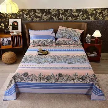 Boho Style Retro Floral Bed Sheet Set 100% Cotton Thickened Bed Sheet Skin-friendly Comfortable Bedspread Queen Size Bedding Set 160x240cm 3Pcs