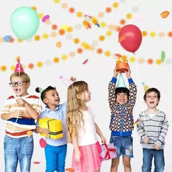 Boho Sun Sun День рождения Первое путешествие вокруг баннеров Украшения Фетровый комплект солнечной цветочной гирлянды Boho Sunshine разноцветный