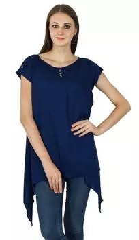 Boho Top Сарафан Одежда Хлопковая одежда Платье Летняя женская повседневная туника 10 темно-синий