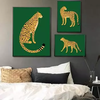Бохо женщина обнаженное тело постеры и принты холст картина леопардовое животное настенная картина для гостиной скандинавский стиль домашний декор 21cm30cm NoFrame