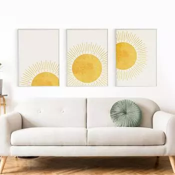 Boho Зима Утро Солнце Холст Картина Настенное Искусство Простые Плакаты и Принты Украшение Изображение для Современной Девочки Спальня Украшение Дома 21cm30cm NoFrame