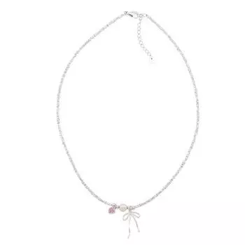 Bohomian Bow Necklace for Women Beaded Choker Necklaces Chain Bowknot Neckwear Wedding Party Jewelry Gift