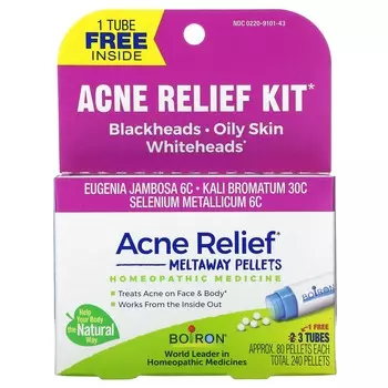 Boiron, средство от прыщей, гранулы с температурой плавления, 3 тюбика, по 80 гранул по 15 г в каждом