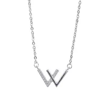 Bojun Yixiao Xw Буквенное Ожерелье Женское Простое Такое же Ожерелье Xiao Zhan Wang Yibo Двойное V Модное