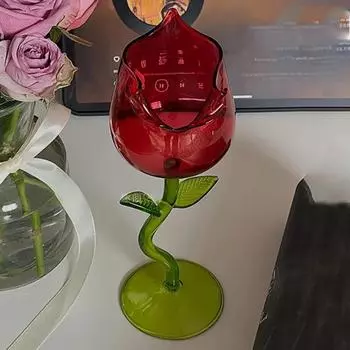 Бокал для красного розового вина, французская винная чаша, подсвечник, розовый бокал ко Дню святого Валентина зелёный