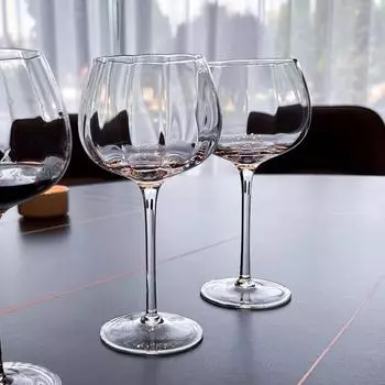 Бокал для красного вина с текстурой тыквы, европейский хрустальный бокал, современная простота, домашний креатив, 430 мл, геометрический графин для вина 430ml