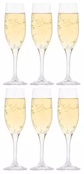 Бокал для шампанского Toyo Sasaki Glass Legato Beautiful Legs Flute Champagne 165 мл, набор из 6 шт. Сделано в Японии, можно мыть в посудомоечной машине, небьющееся стекло для шампанского